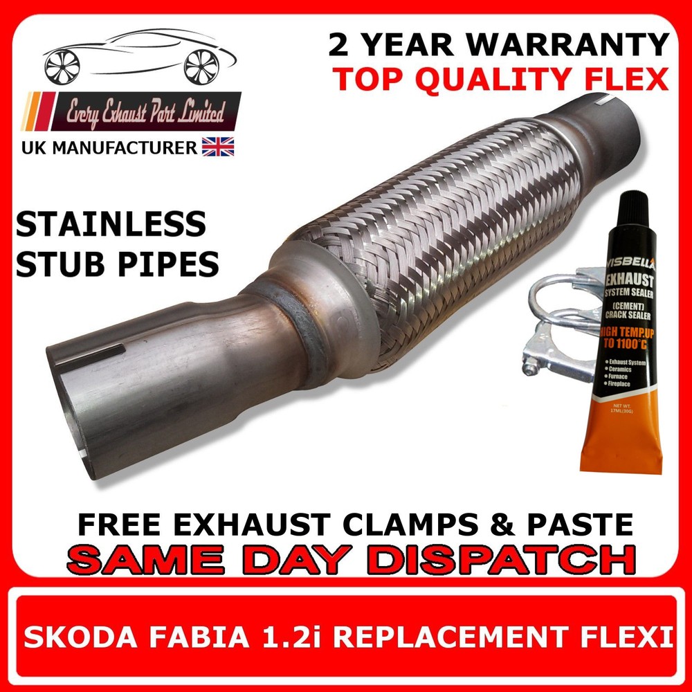 Skoda Fabia 1.2i 2000-2005 Easy Replacement Exhaust Flex Flexi For Front Pipe