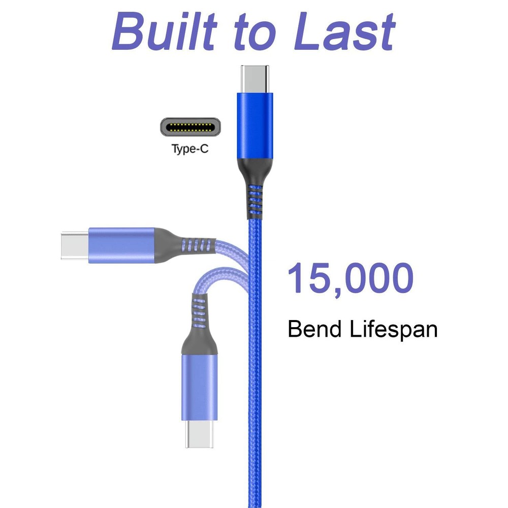 Awnuwuy 15FT USB Type C Charging Cable Blue, Long Android Auto 15FT, Blue