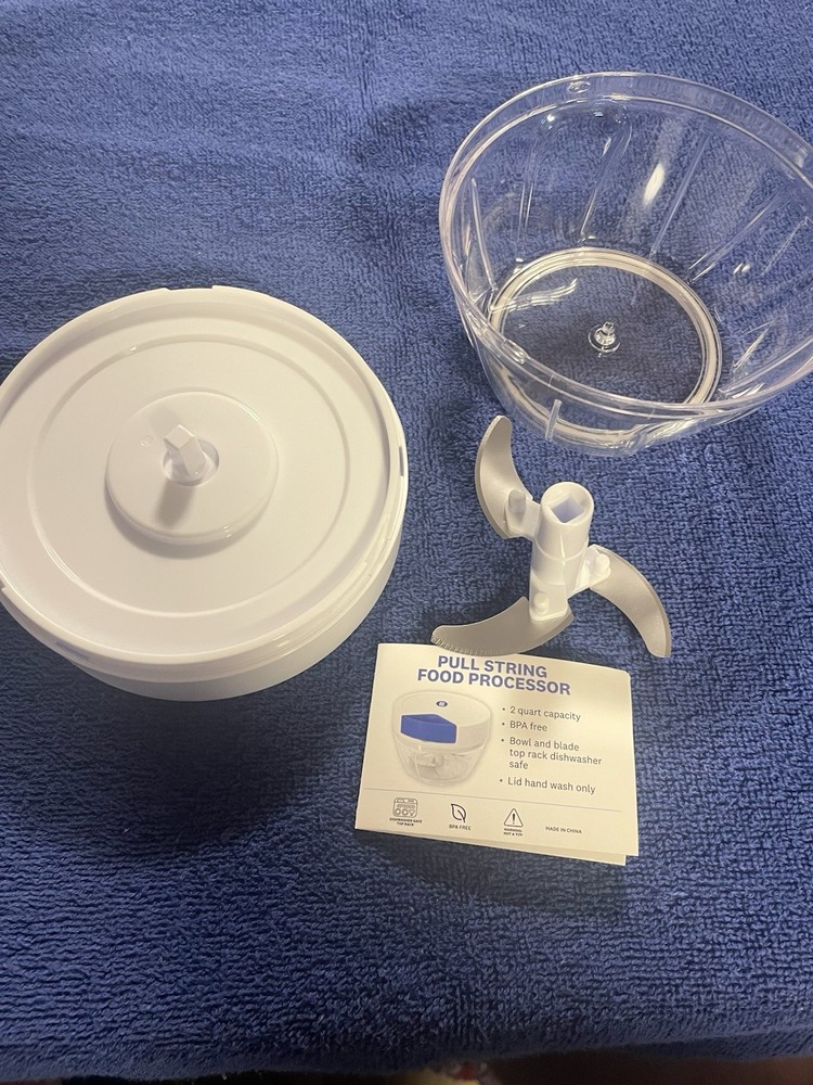 Weight Watchers Mini Pull String Food Processor Blue and White