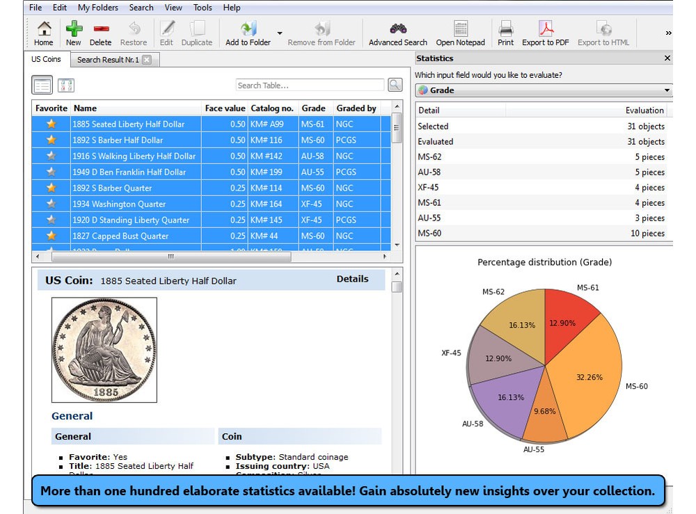 Stecotec Coin Collector Pro - Management Software for Coins / Numismatic Program