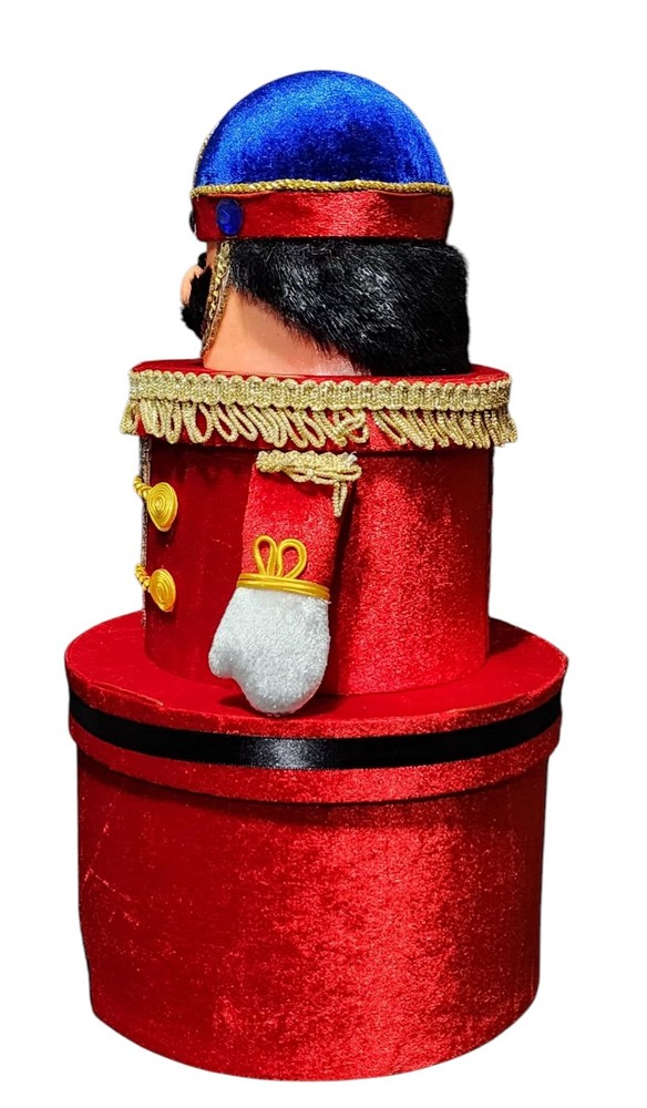 Rare Vintage Stackable Nutcracker Nesting Boxes 3 Tier Gift Holidays Christmas