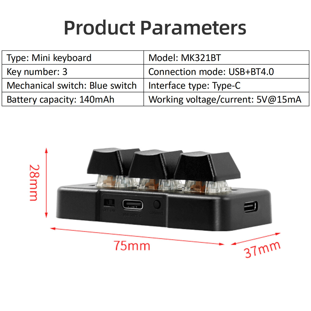 MK321BT 3- Customized Keyboard with Mechanical Blue Switch USB+ B3D1