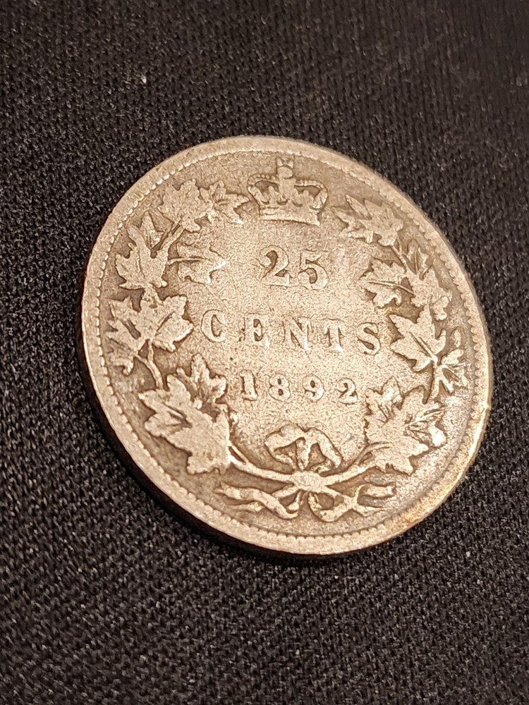 1892 Canada 25 Cents Silver Coin