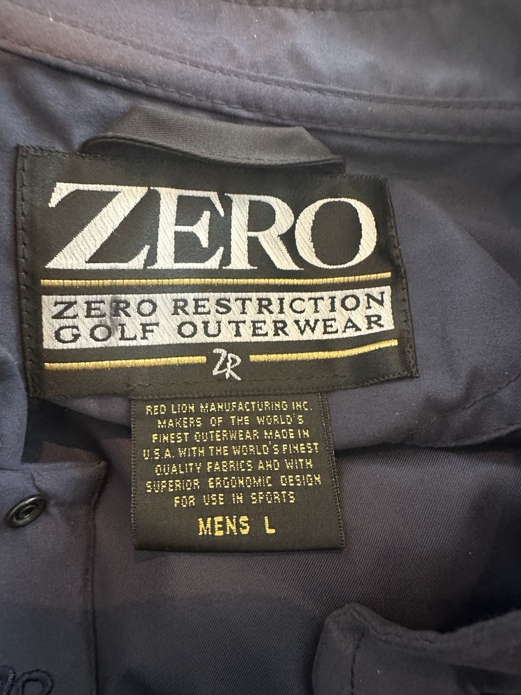 Zero Restriction Pullover Mens Large Short Sleeve Blue Windbreaker