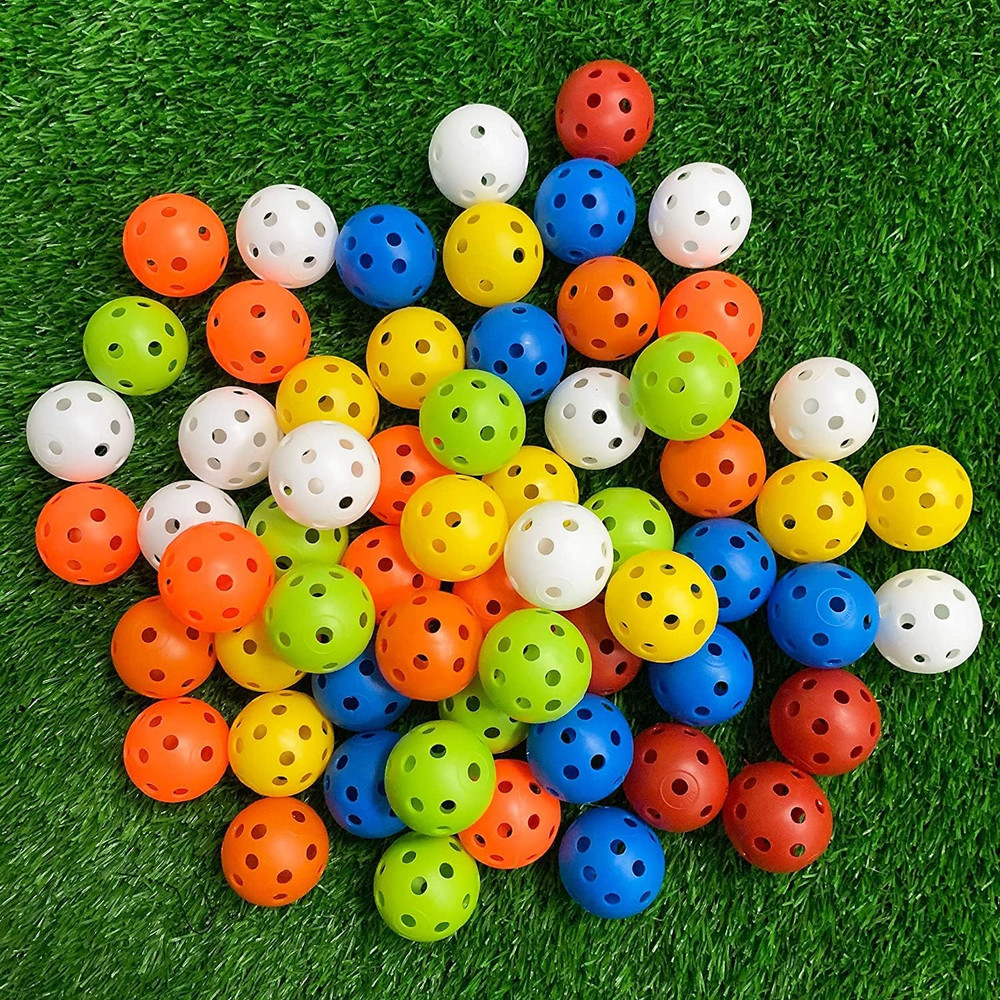 100 Pack Practice Golf Balls Airflow Hollow Plastic Golf Balls Practice Training
