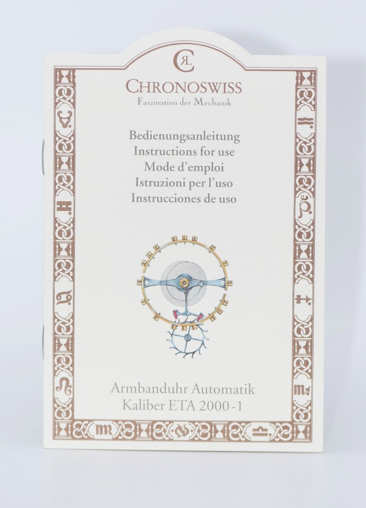 Chronoswiss Cal 2000-1 Booklet Manual