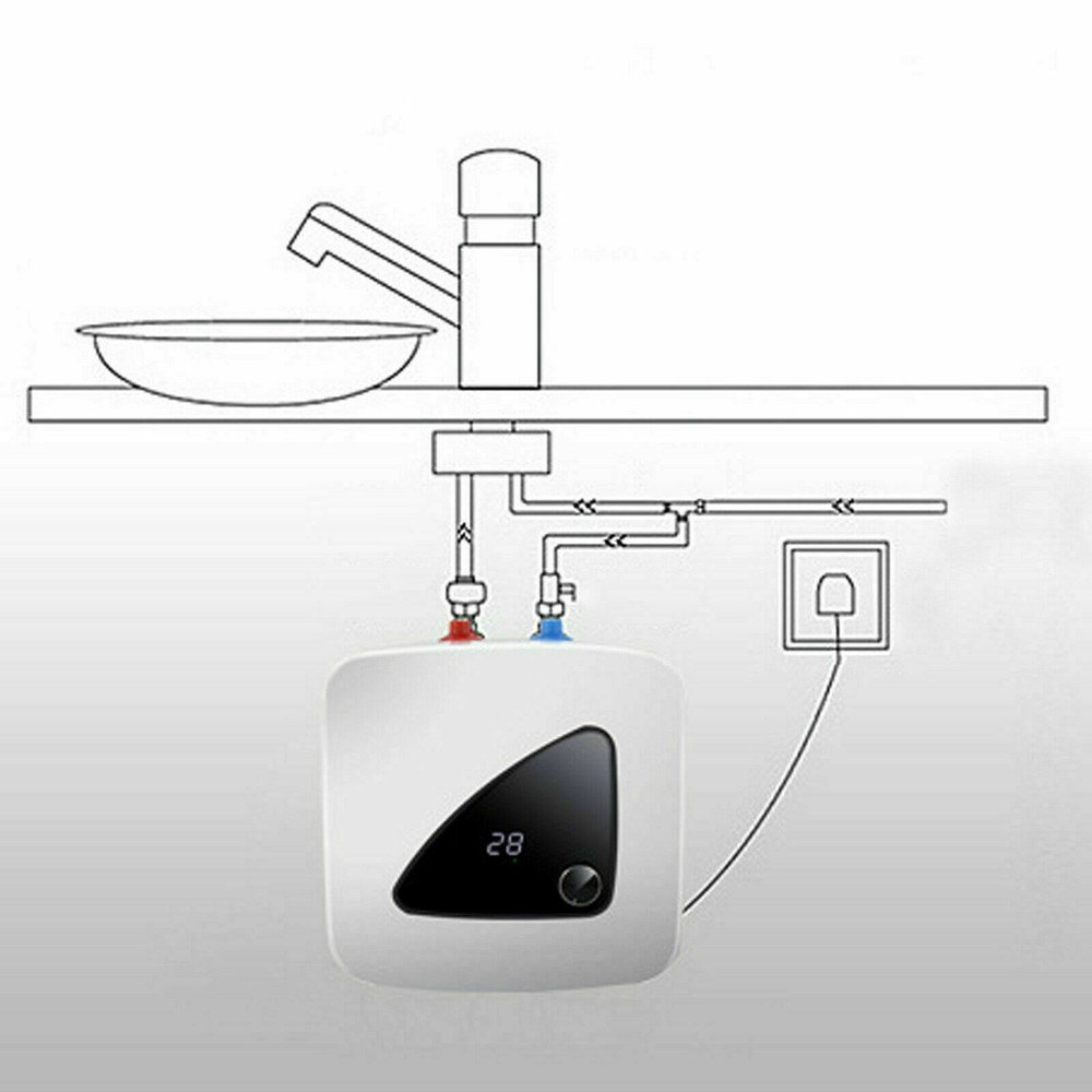 1500W Instant Electric Hot Water Heater Compact Mini-Tank Storage 8L 110V