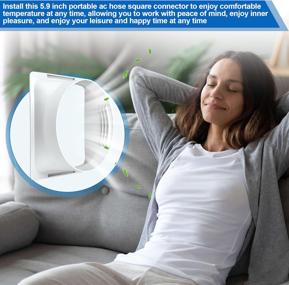 5.9 Inch Portable Air Conditioner Exhaust Hose Coupler, 6 X 7 Inches Portable AC