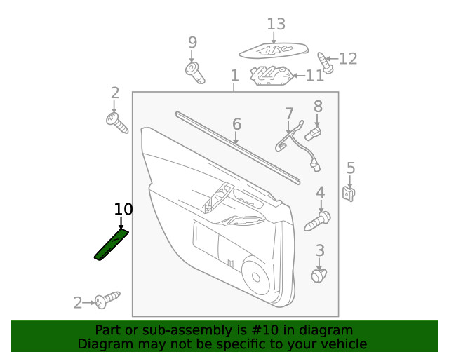 Genuine Mazda Door Interior Trim Panel Cap BBM4-68-D82B-02