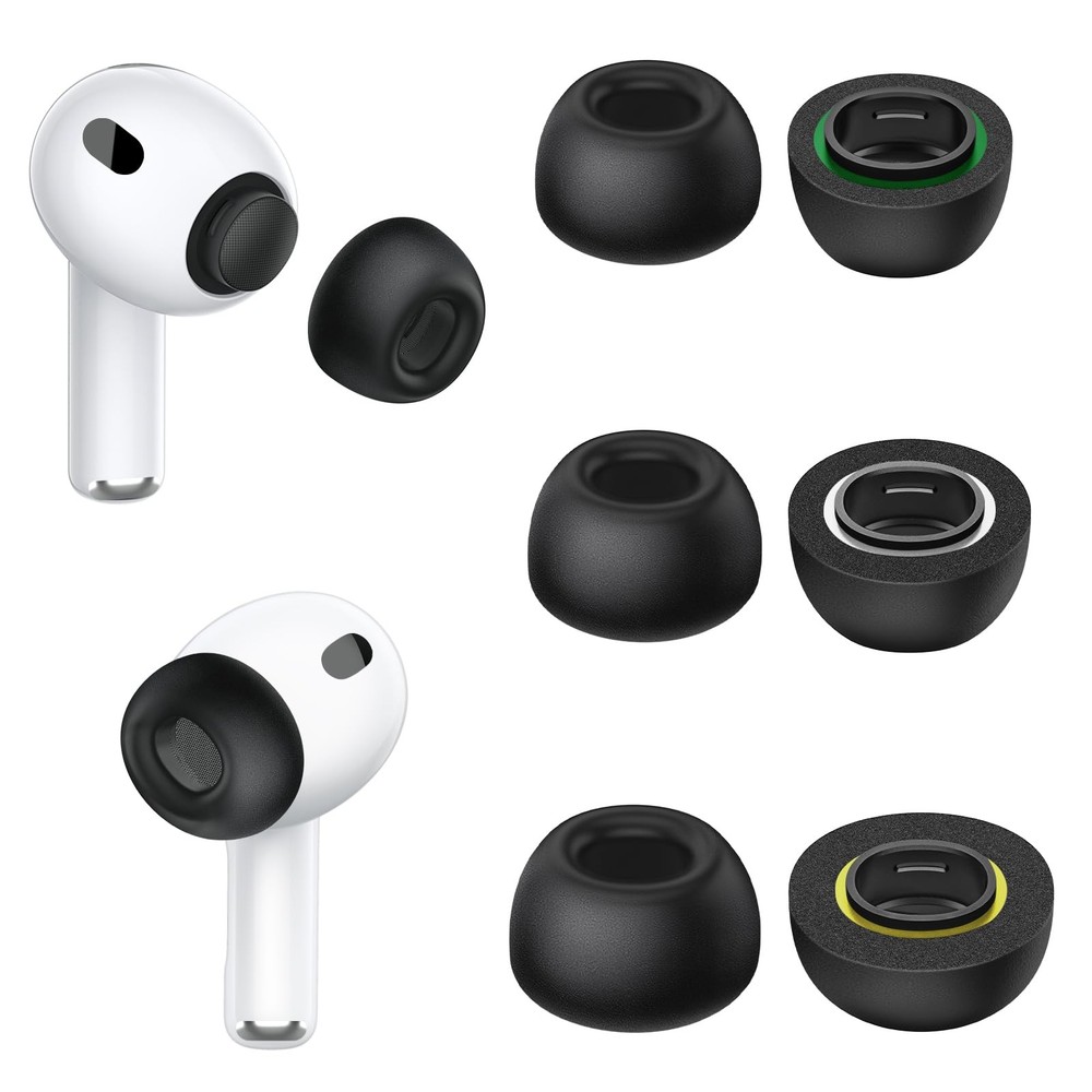 Memory Foam Ear Tips for Airpods Pro 3, Secure Fit, Comfortable, Better Black
