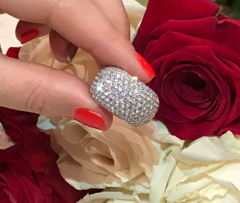 6.50 Ct. TW Micro Pave Round Diamond Anniversary Ring Gold