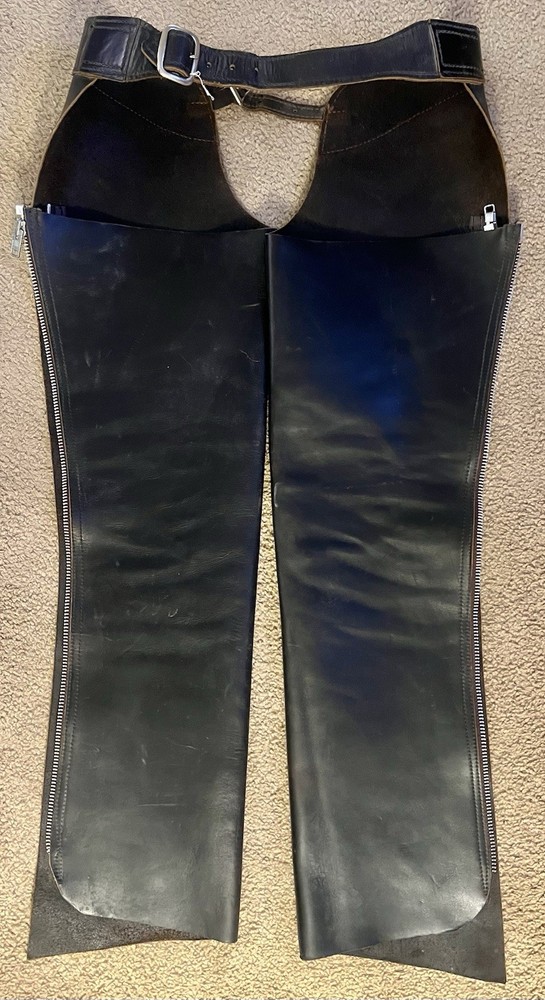 Black Leather Chaps unmarked See Description For Size