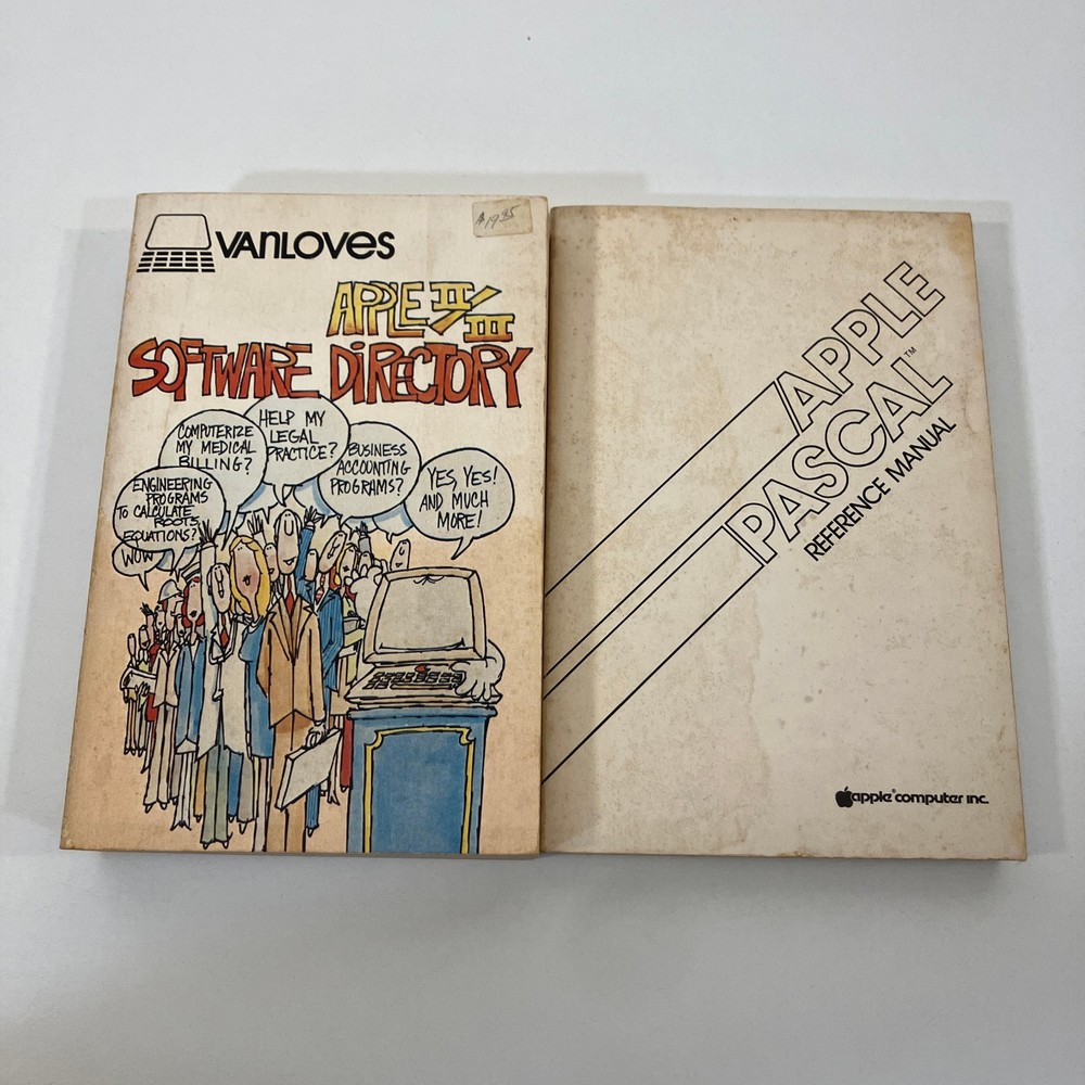 2 Vintage Apple Computer Manuals Lot Software Directory Pascal Reference TPB