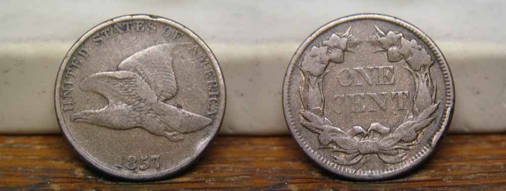 1857 FLYING EAGLE CENT US COIN