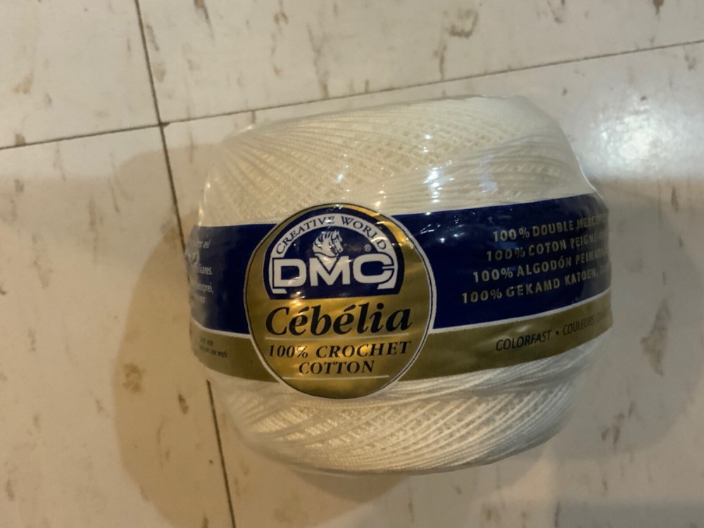 DMC WHITE  100% COTTON CROCHET THREAD SZ 20