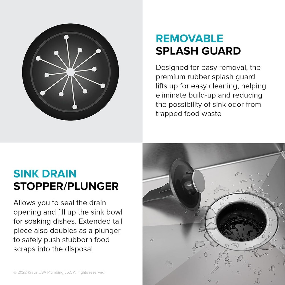 33MBL WasteGuard Continuous Feed Garbage Disposal with Ultra-Quiet Motor for ...