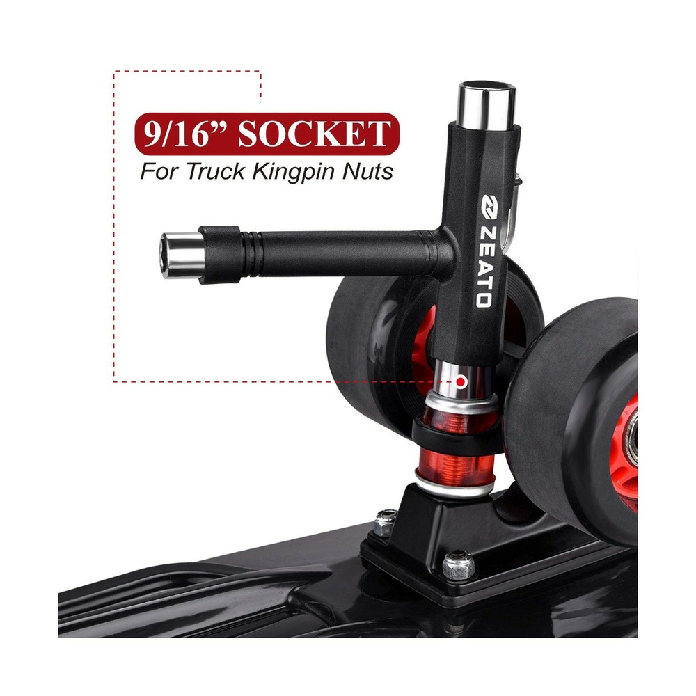 Zeato All-in-One Skate Tools Multi-Function Portable Skateboard T Tool Access