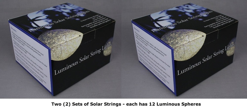 Britta Products Solar String Lights - Luminous Glow Solar Lights - TWO (2) Sets