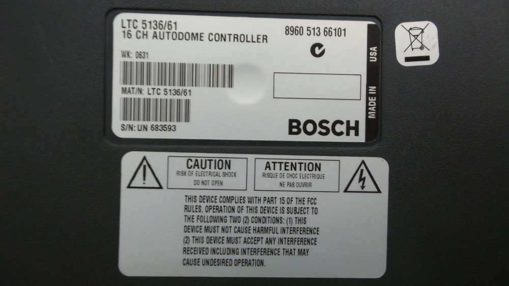 Bosch 5136/61 AutoDome Controller, Security Camera Remote Control, USED, BS