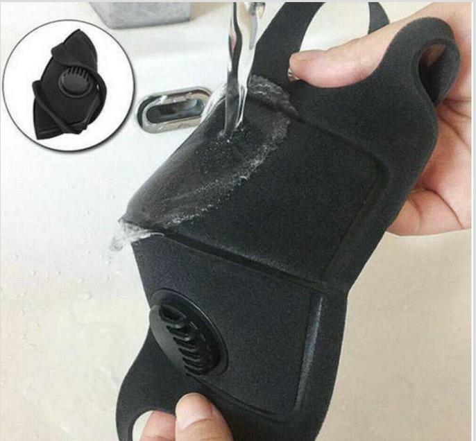 2pk Black Neoprene Face Masks With Vent