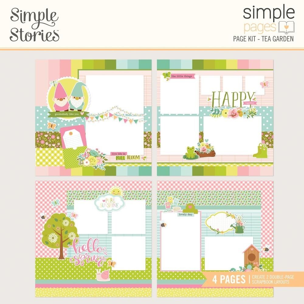 Simple Stories Tea Garden page kit  scrapbooking