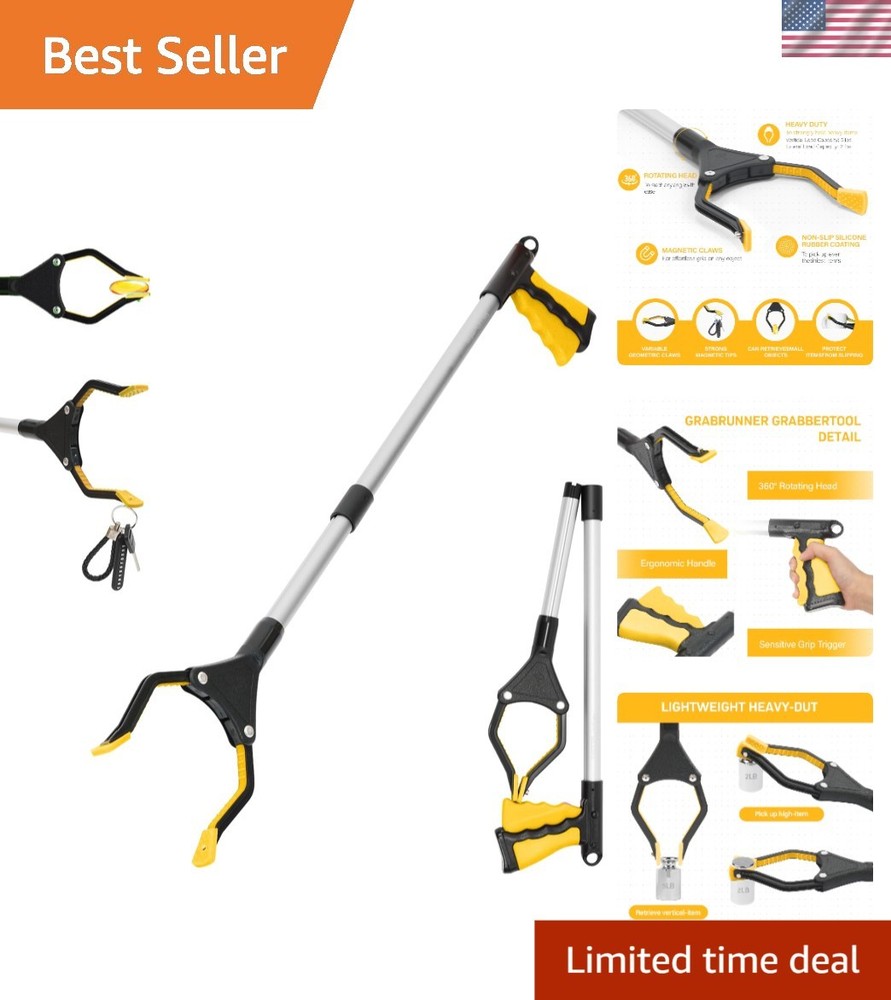 Heavy-Duty Foldable Grabber Reacher with Magnetic Tip for Enhanced Support