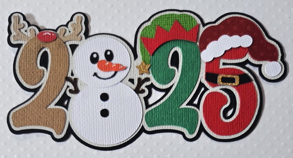 Christmas 2025 Title. Scrapbook, Card Making Paper Piecing