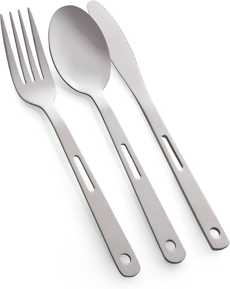 Multi-Purpose Eco-Friendly Stainless Steel Camping Dinnerware Kit - 5 Pieces