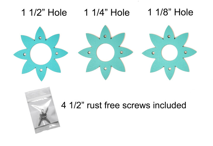 Flower Birdhouse Hole Protector - Light Blue (Various Size Holes)