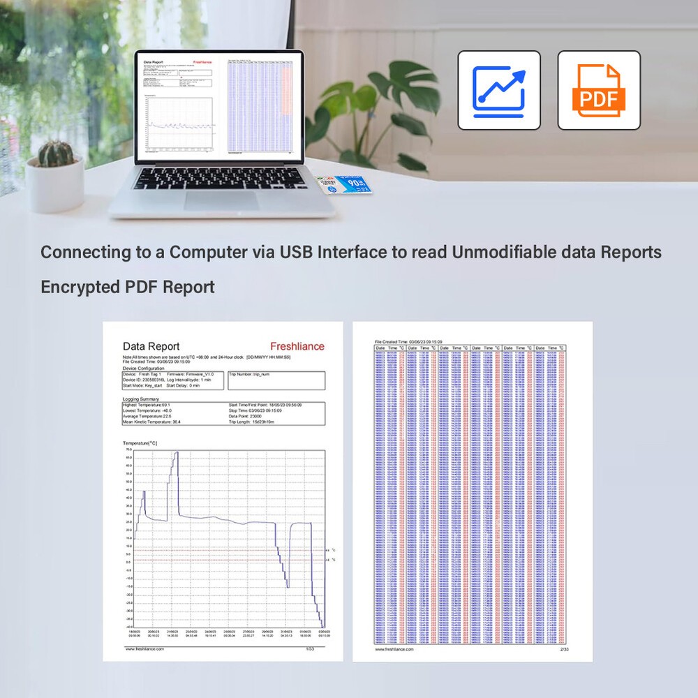 USB Recorder PDF Report Disposable Data Logger 90 V5K7