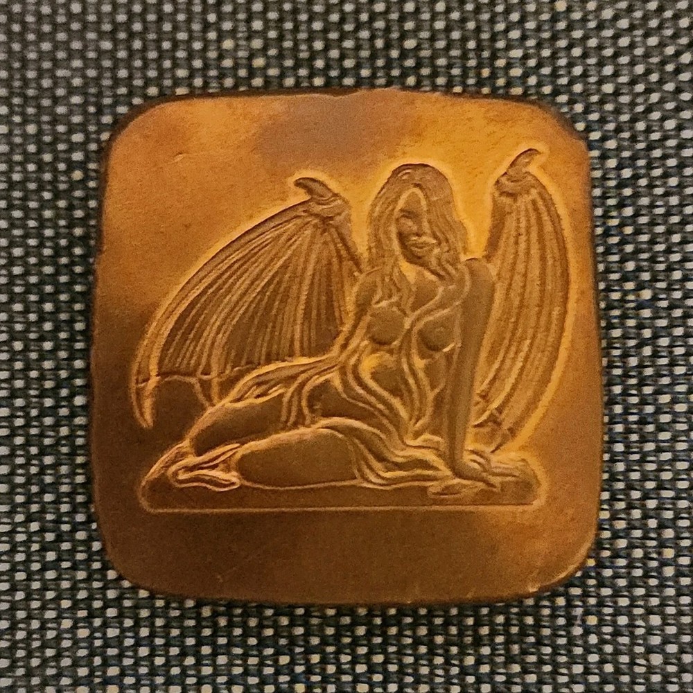 5.75oz Copper bar demon lady design