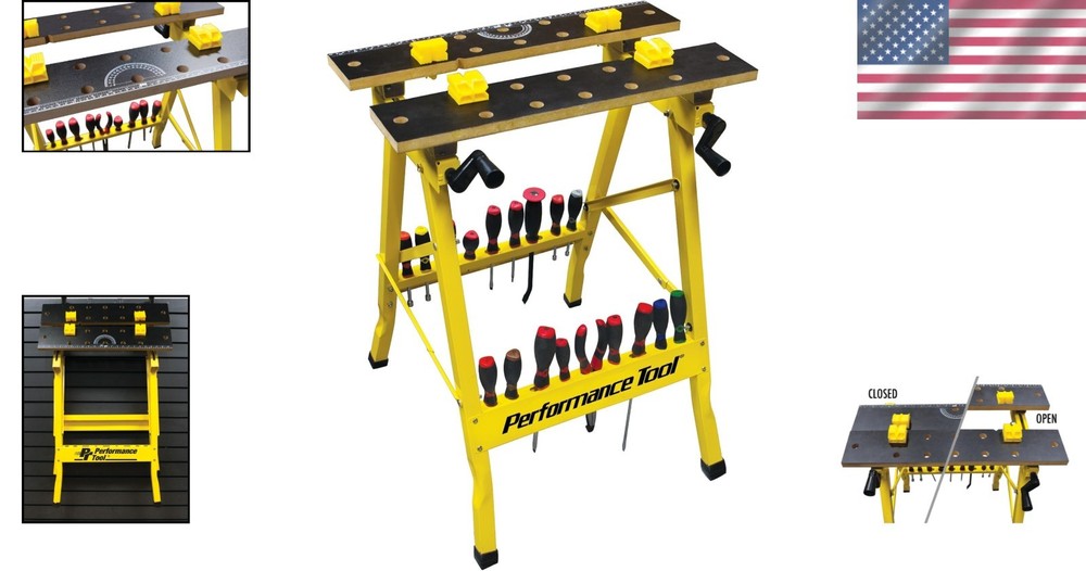 Portable Workbench with Printed Top for Precision Projects, 200 lb Capacity