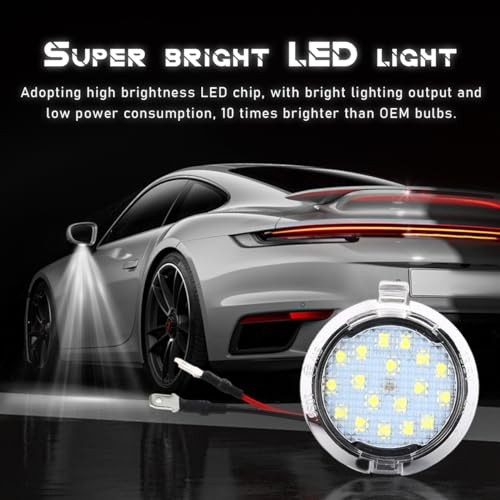 2 PCS Side Mirror Puddle LED Lights, High Brightness Car Side Mirror Puddle