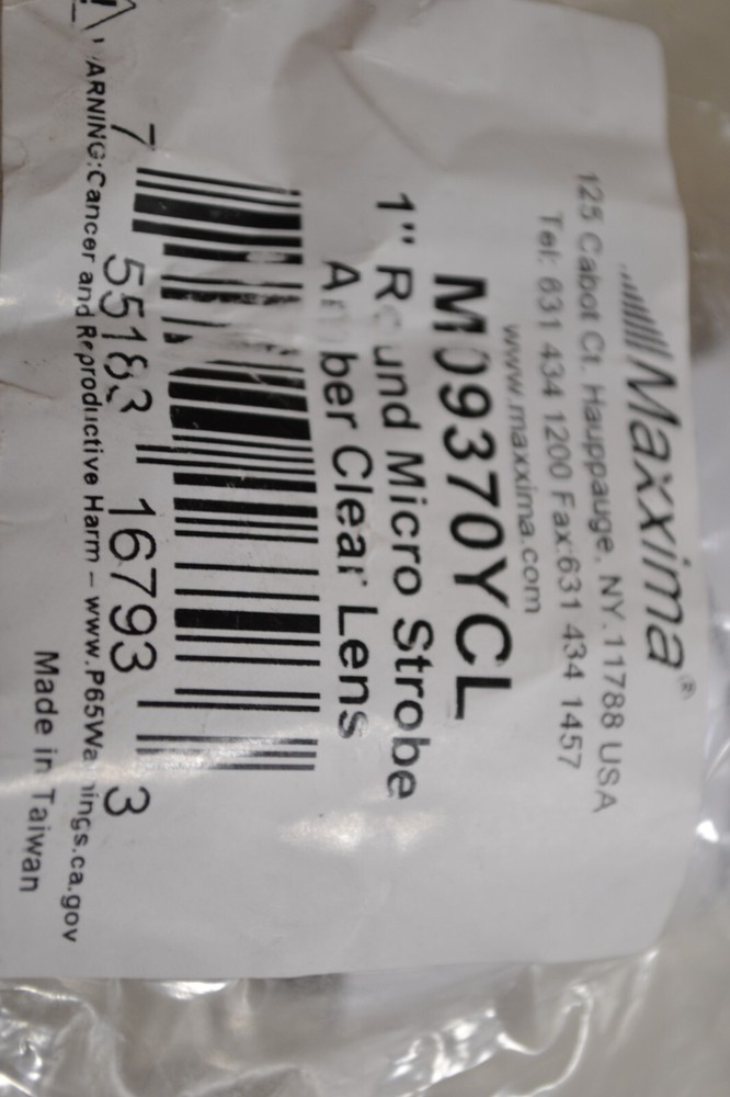 Maxxima M09370YCL 1" Round Micro Strobe Amber Clear Lens