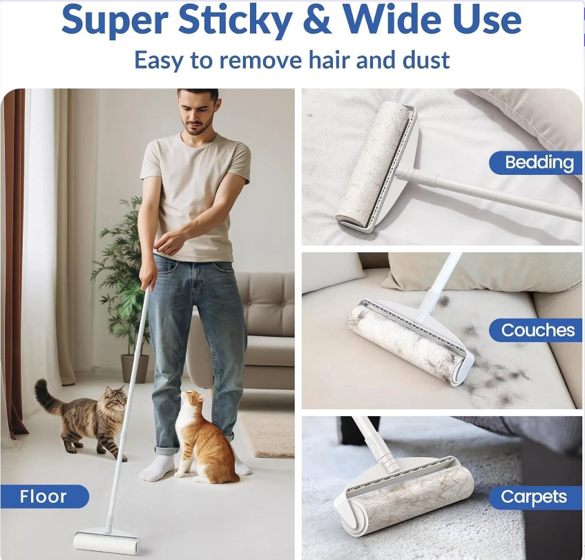 Telescopic Sticky Roller with 1 Paper Roll