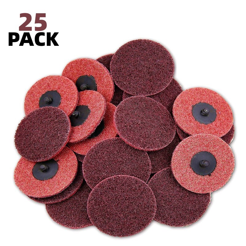 25x 3" Disc Roll Lock Die Grinder Drill Sanding Pads Medium Surface Conditioning