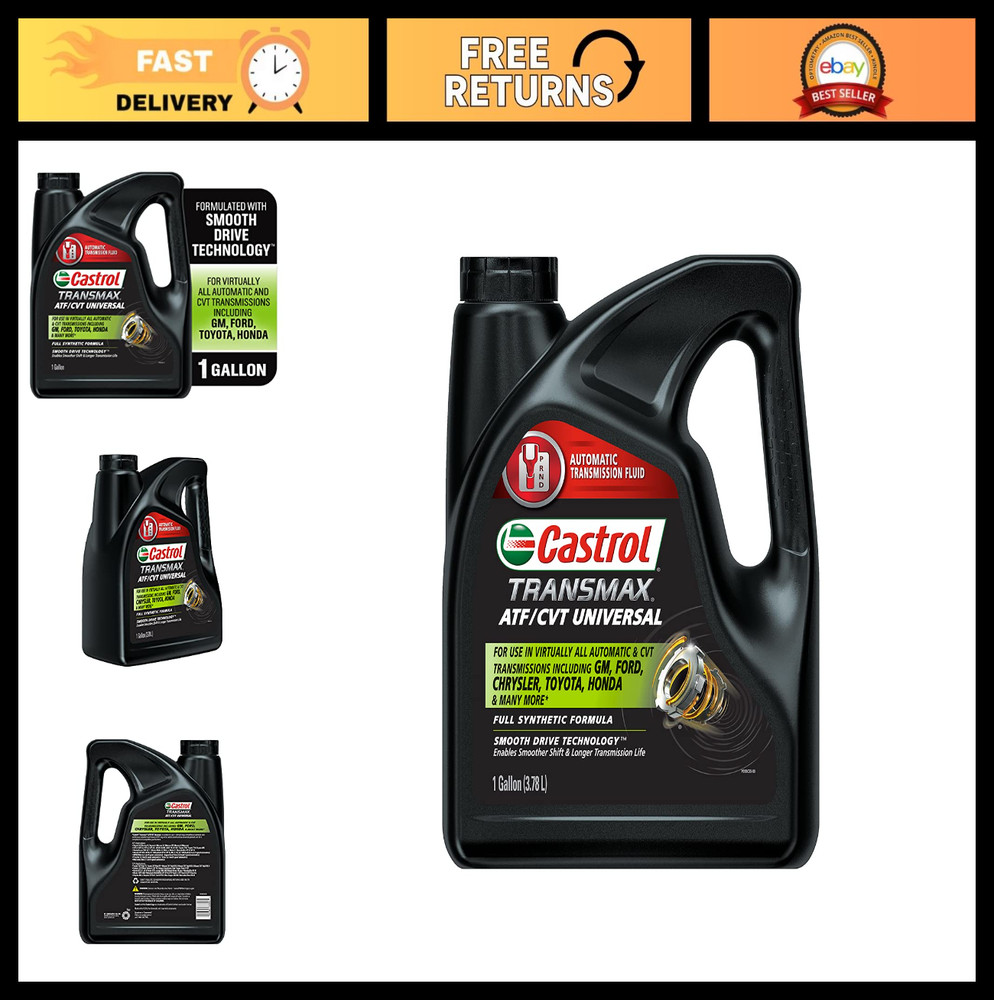 Universal Automatic Transmission Fluid 1 Gallon - Castrol Transmax ATF/CVT, Smoo