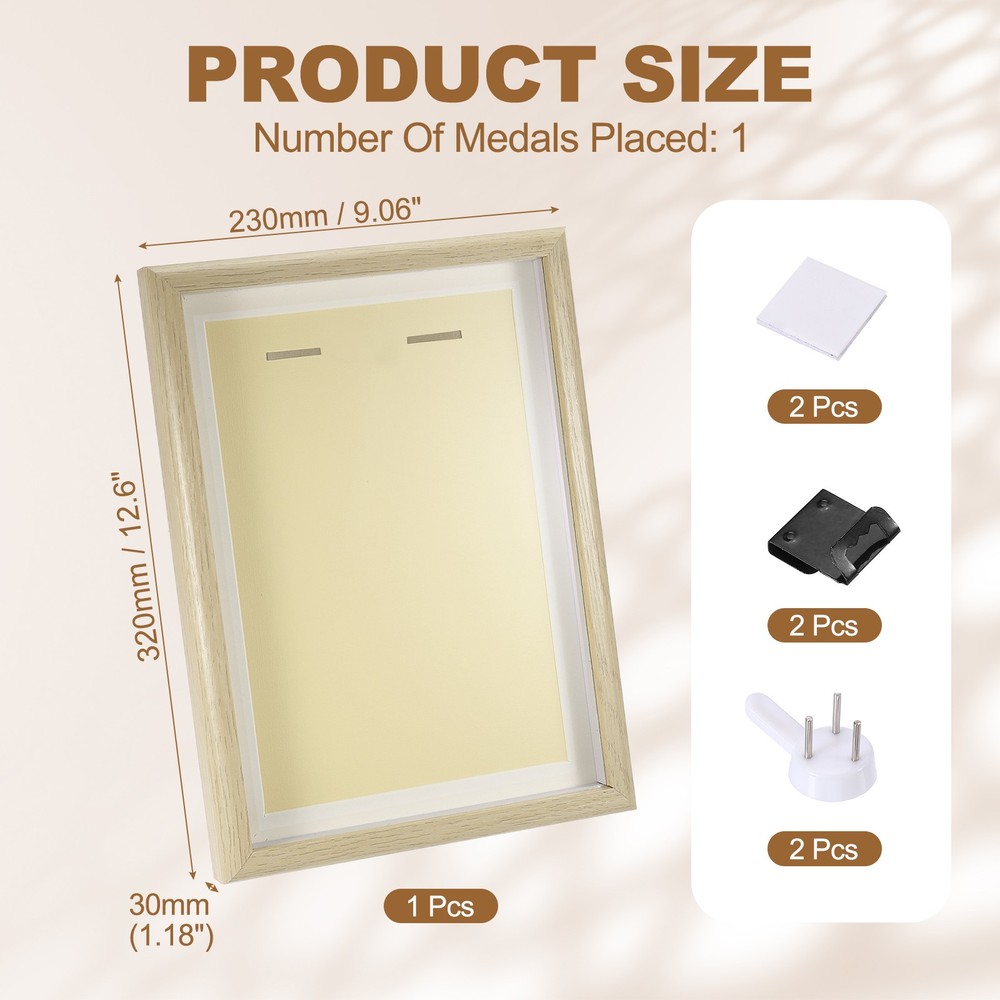 13x9\" Vertical Shadow Frame for Stickers Push Pins, White