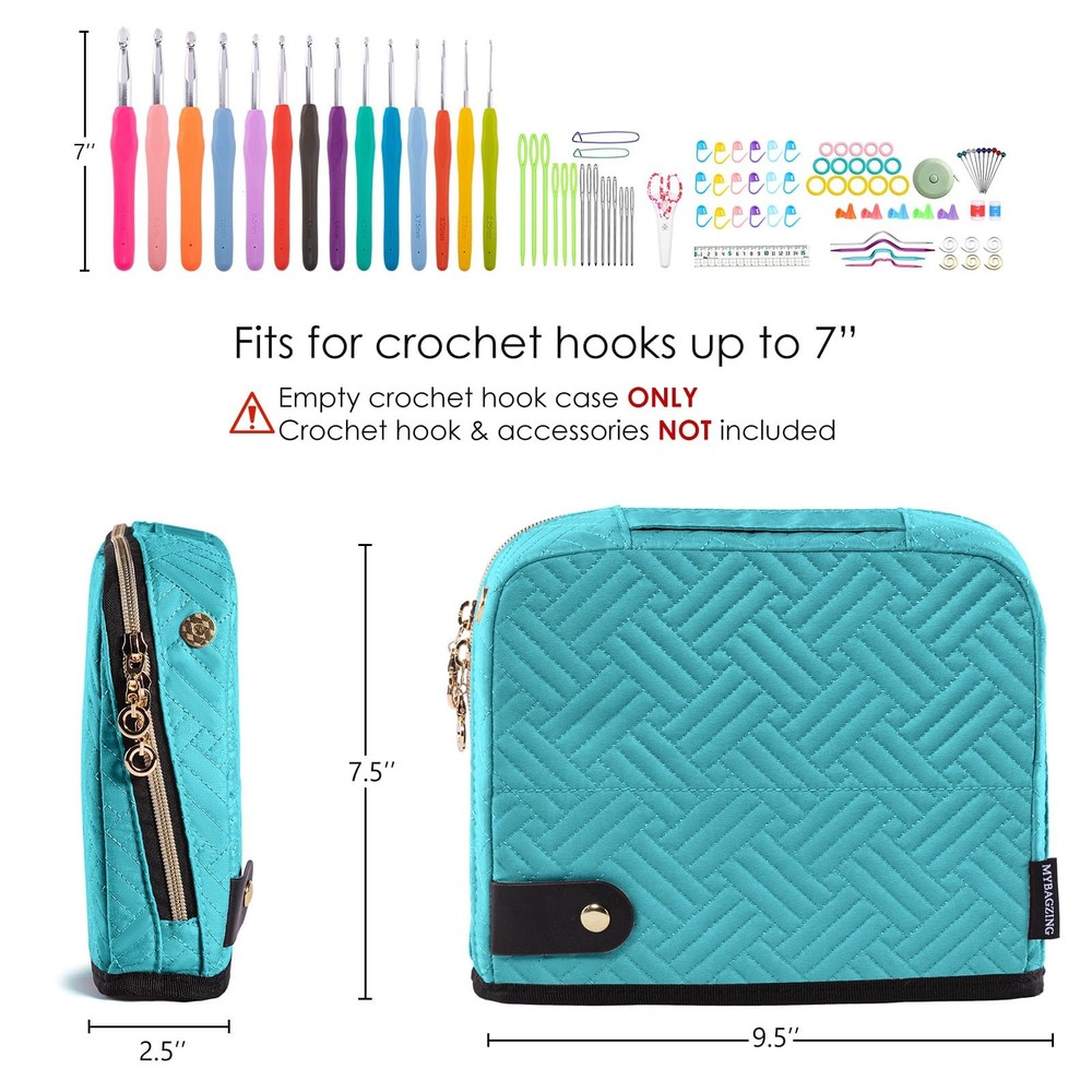 MYBAGZING Empty Crochet Hook Case - Crochet Hook Organizer Case Stand Up (Upg...