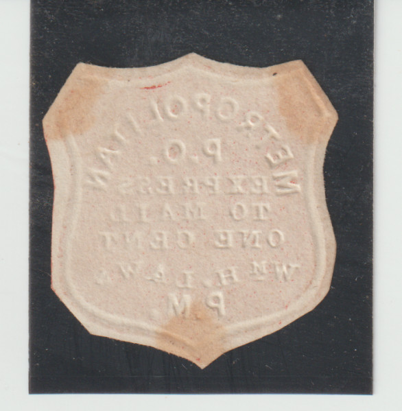 US Local Post Scott #108L4 Metropolitan Express Post Office Forgery