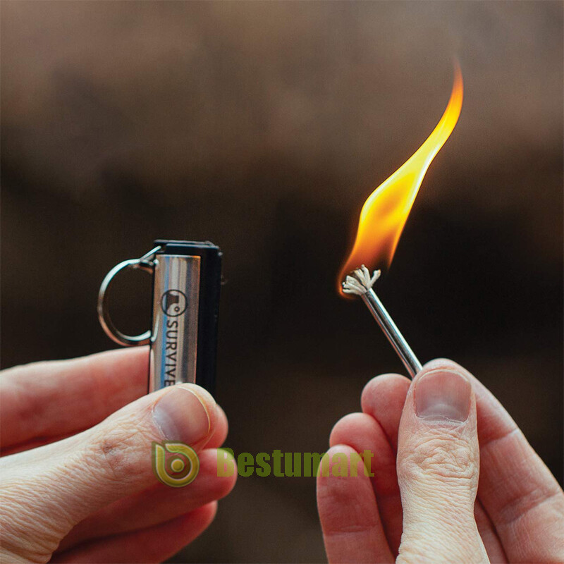 5Pcs Permanent Match Keychain Emergency Lighter Survival Tool Waterproof