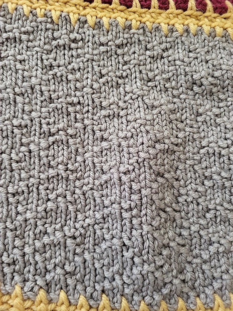 Hand-knitted multi-patterned Afghan Blanket 60"×90"