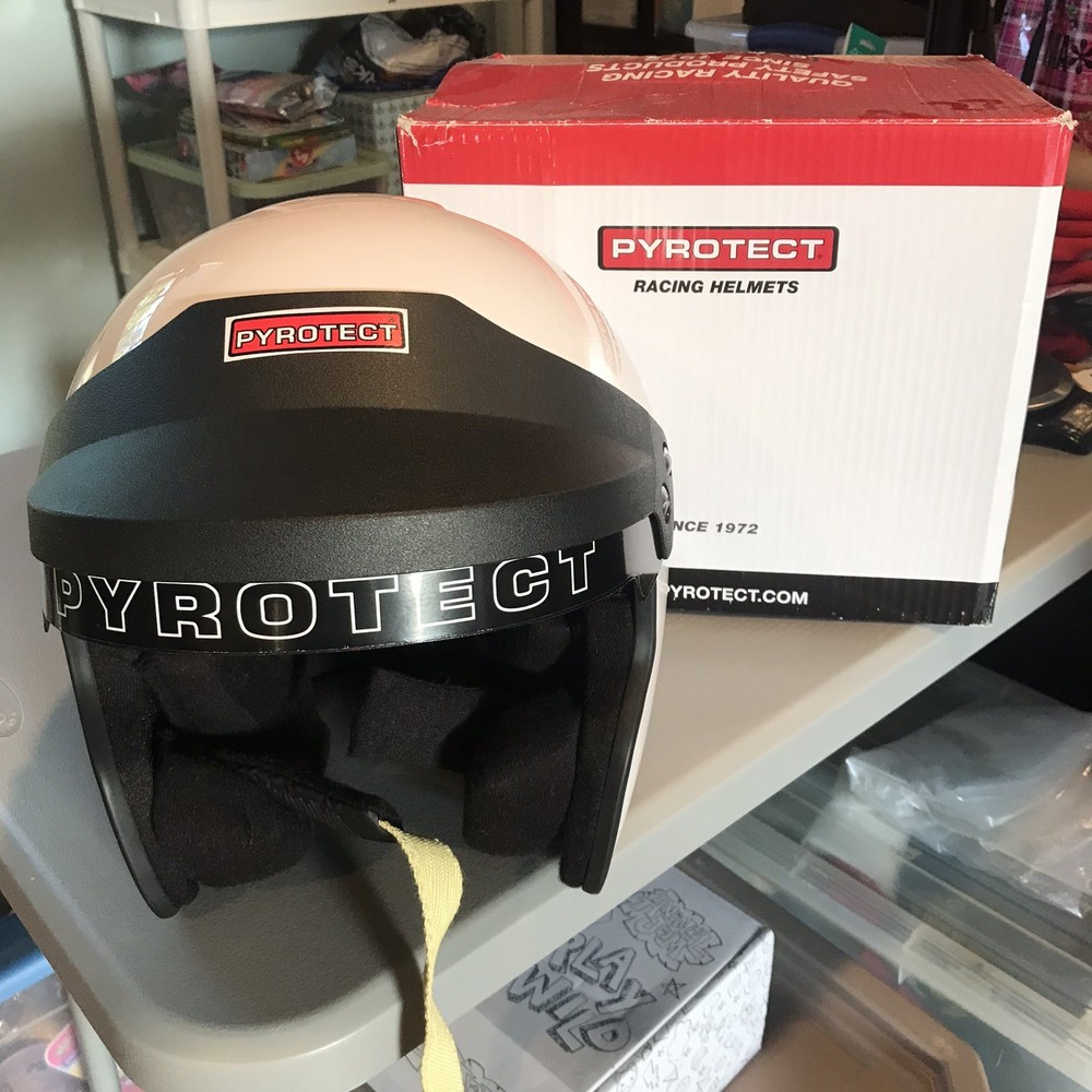 Pyrotect SA2015 Open Face Racing Helmet XS White Composite DOT w/ Box EUC