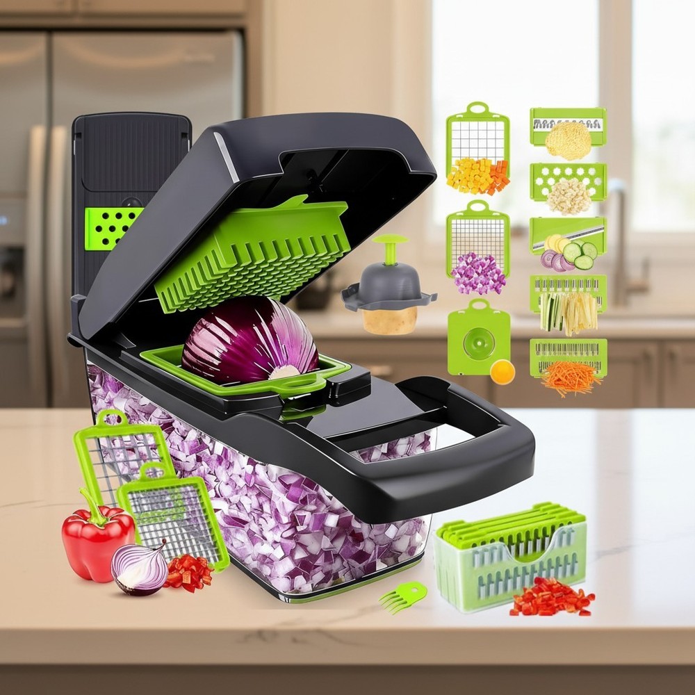 Compact Vegetable Chopping System with Easy Cleaning Features – Chef Approved