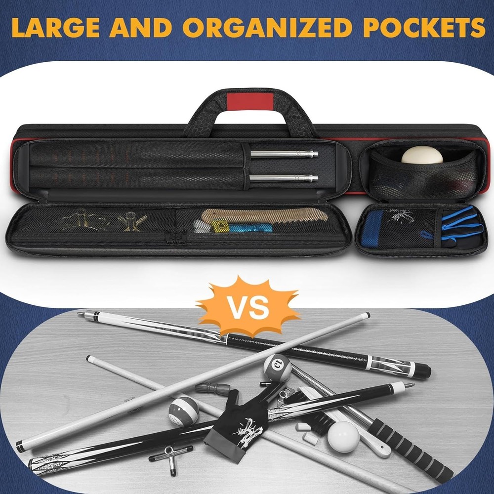 Functional Pool Cue Carry Bag with Protective Padding and Multiple Compartments