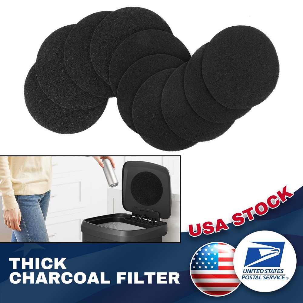 Universal Round Charcoal Filter Extra Thick 0.4" Durable For Kitchen Compost Bin