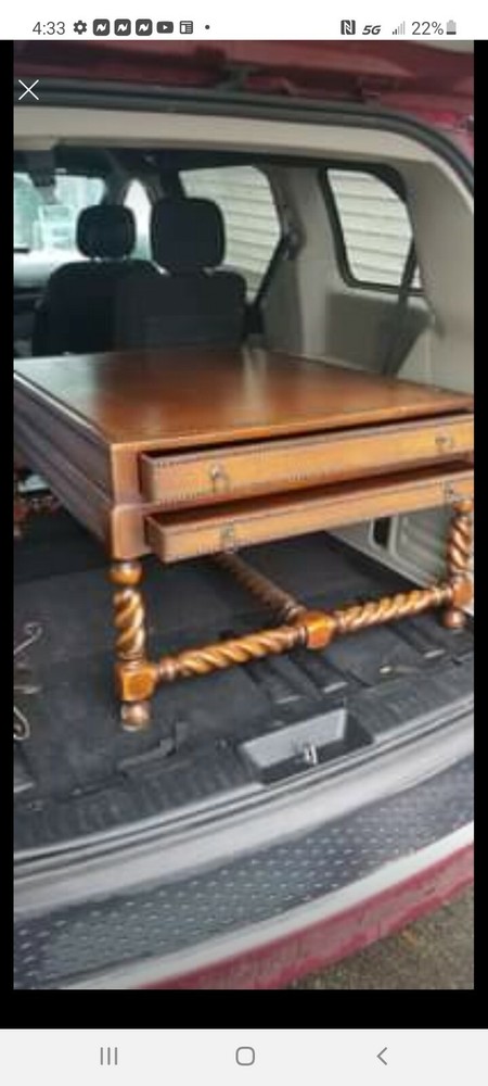 wood and leather table sideboard
