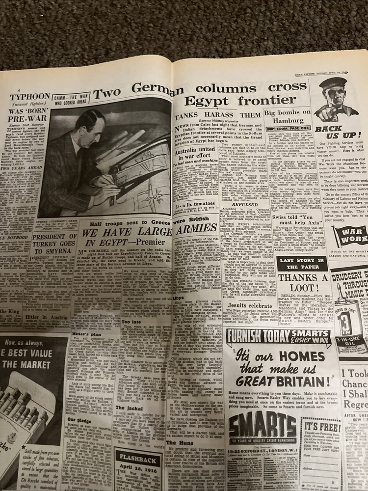 WW2 -DAILY EXPRESS -April,,,28,,1941