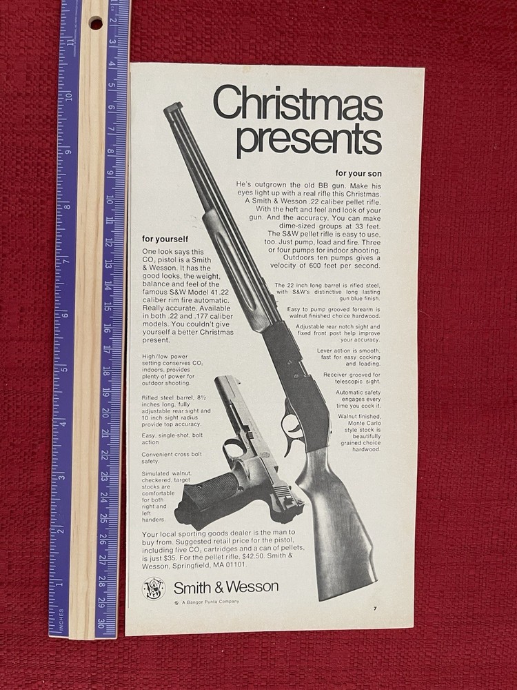Vintage 1973 Print Ad Smith & Wesson Model 41 .22 Caliber Rimfire Automatic Ad