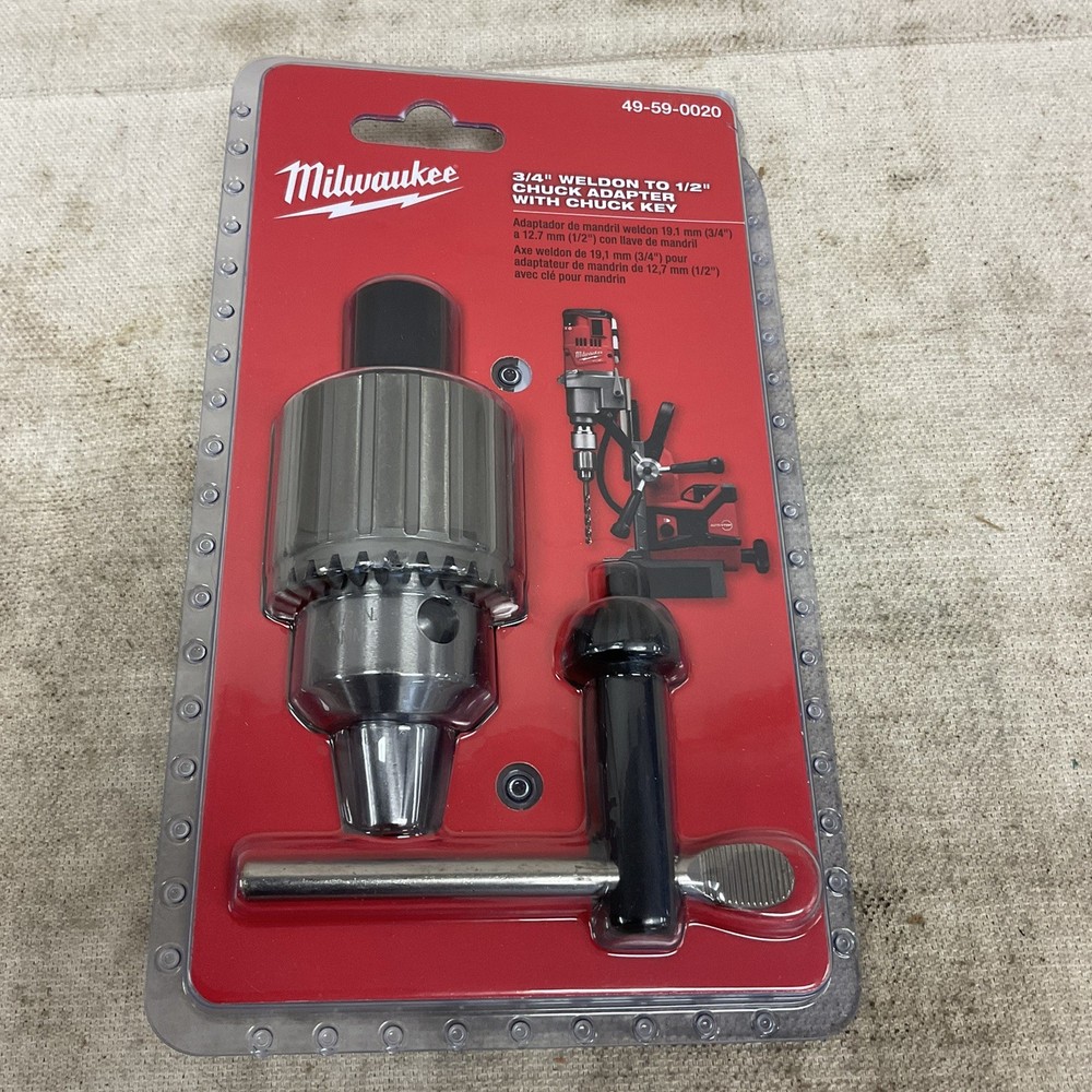 MILWAUKEE 49-59-0020 Drill Chuck Adapter Includes Chuck Key